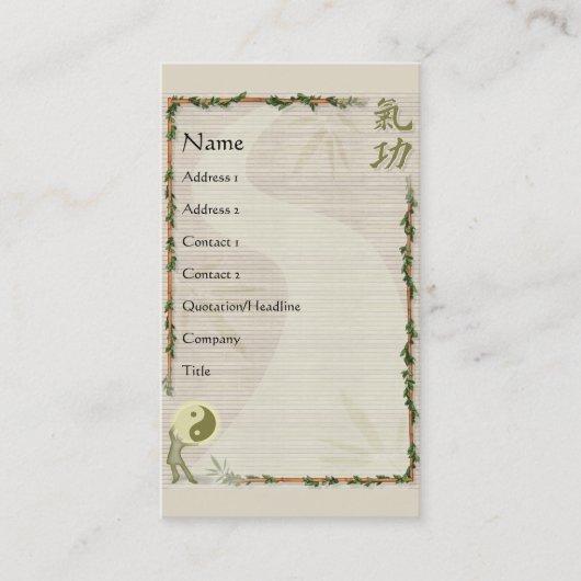 QiGong Visitekaartje (Voorkant)