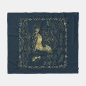 Qilin at Rest Golden Tapestry Fleece Deken (Voorkant (Horizontaal))