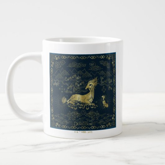 Qilin at Rest Golden Tapestry Grote Koffiekop (Links)