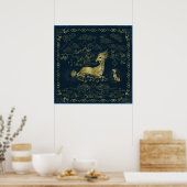 Qilin at Rest Golden Tapestry Poster (Keuken)