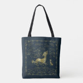Qilin at Rest Golden Tapestry Tote Bag (Achterkant)