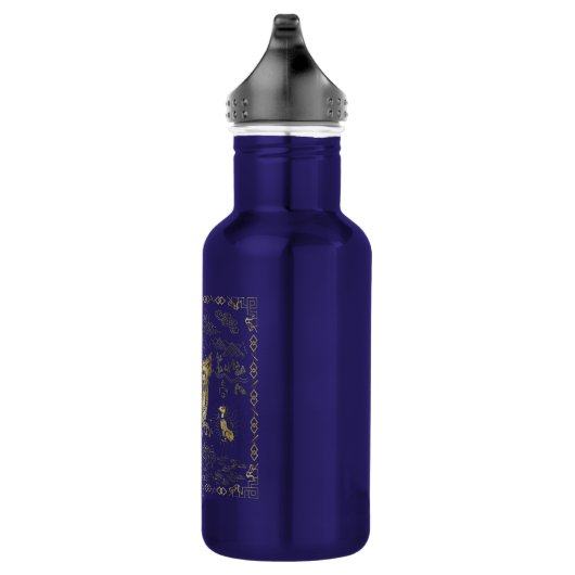 Qilin at Rest Golden Tapestry Waterfles (Rechts)