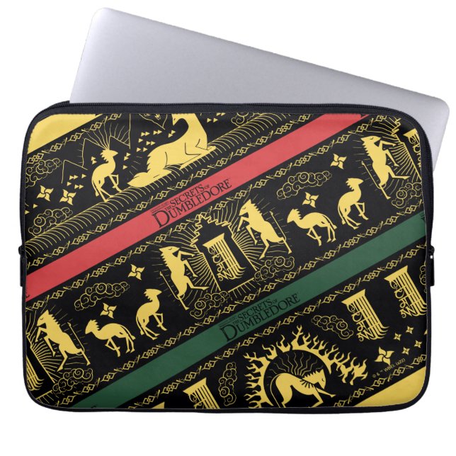 Qilin Gelaagde Patroon Laptop Sleeve (Voorkant)