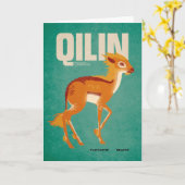 Qilin  Grafisch Kaart (Gele Bloem)