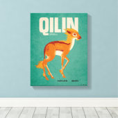 Qilin Vintage Graphic Canvas Afdruk (Insitu (Houten vloer))