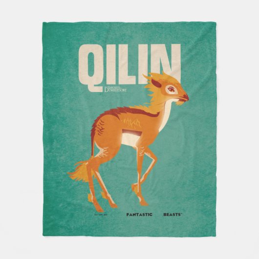 Qilin Vintage Graphic Fleece Deken (Voorkant)