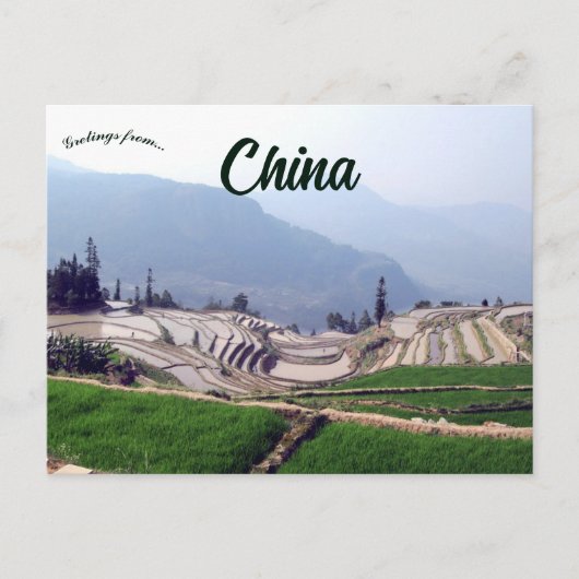 Qingkou rijstterrassen in Yunnan China Briefkaart (Voorkant)