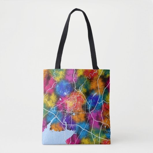 Qinzhou China Stadsplattegrond Tote Bag (Voorkant)