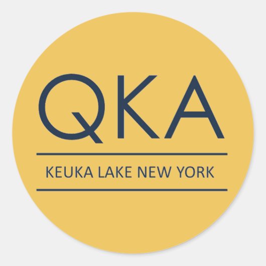 QKA Keuka Lake New York Ronde Sticker (Voorkant)