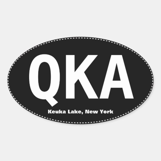 QKA Keuka Lake Oval Bumpersticker Ovale Sticker (Voorkant)