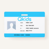 QKids ESL-leraar-ID Badge (Voorkant)