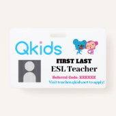 QKIDS-identiteitskaart Badge (Voorkant)