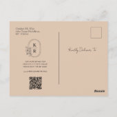 Qocode foto bruiloft opslaan van de datum uitnodig briefkaart (Achterkant)