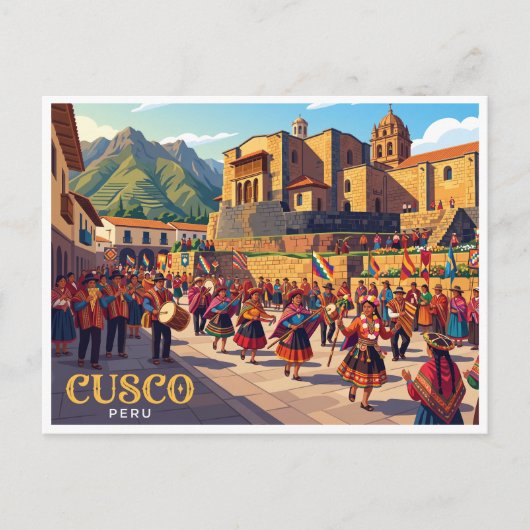 Qorikancha, Cusco Peru Briefkaart (Voorkant)
