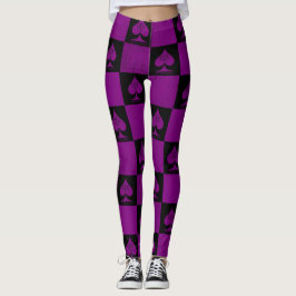 QoS-stijl koningin van schoppen Leggings Paarse ch