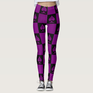 QoS-stijl koningin van schoppen Leggings Paarse ch