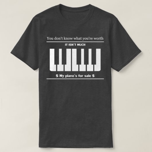 Qotsa I am Designer piano design T-shirt (Design voorkant)