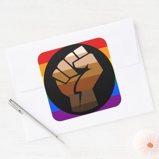 QPOC Pride Vierkante Sticker (Envelop)