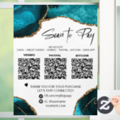 *~* QR 3 BETALING Blauwgroen GEEFT GOLD Window Dec Raamsticker (Huis)