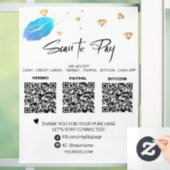 *~* QR 3 BETALING Diamonds LIPS Girly Glam Raamsticker (Huis)