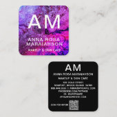 *~* QR Abstracte Artsy BOLD GLITTER LOGO FOTO Vierkante Visitekaartje (Voorkant / Achterkant)