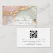 *~* QR Agaat Aqua Mauve Gold Glitter AP66 Luxe Visitekaartje (Voorkant / Achterkant)