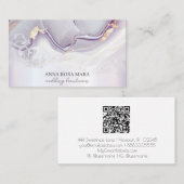 *~* QR Agaat Lavendel Wit Goud  AP66 Luxe Visitekaartje (Voorkant / Achterkant)