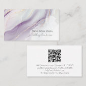 *~* QR Agaat Lavendel Wit Goud Glitter AP66 Luxe Visitekaartje (Voorkant / Achterkant)