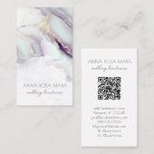 *~* QR Agaat Lila Wit Glam Luxe AP66 Visitekaartje (Voorkant / Achterkant)