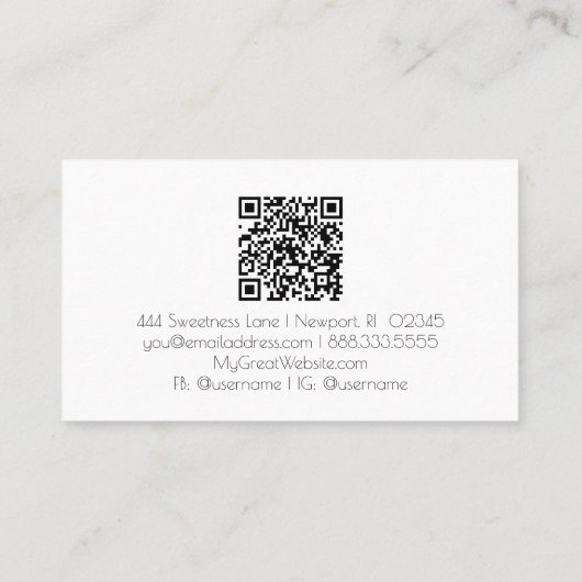 *~* QR Agaat ROZE Zilver Glitter Glam AP66 Luxe Visitekaartje (Achterkant)