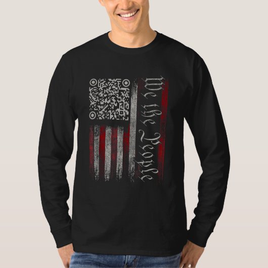  QR America Flag Funny Trump Dance Code T-shirt (Voorkant)