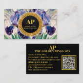 *~ QR AP10 iris Flowers Goud Visitekaartje (Voorkant / Achterkant)