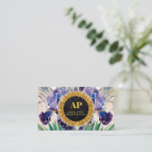 *~ QR AP10 iris Flowers Goud Visitekaartje (Staand voorkant)