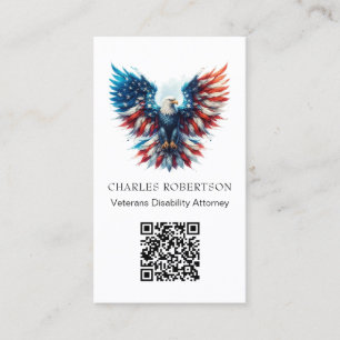 *~* QR AP16 Amerikaanse vlag kale adelaar foto Visitekaartje