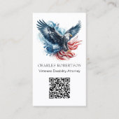 *~* QR - AP16 Amerikaanse vlag kale adelaar - Foto Visitekaartje (Voorkant)