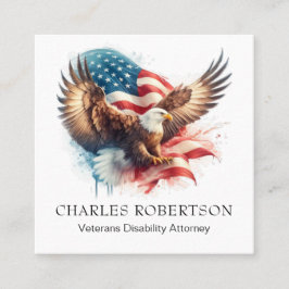 *~* QR AP16 Amerikaanse Vlag USA . zeearend Vierkante Visitekaartje