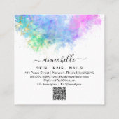 *~* QR AP26 OPAL Prism Rainbow Etheral Dandelion Vierkante Visitekaartje (Achterkant)