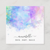 *~* QR AP26 OPAL Prism Rainbow Etheral Dandelion Vierkante Visitekaartje (Voorkant)