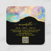 *~* QR - AP26 OPAL Rainbow Gold Glitter Etheral Vierkante Visitekaartje (Achterkant)