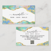 *~* QR AP26 OPAL Rainbow Gold Glitter Etheral Visitekaartje (Voorkant / Achterkant)