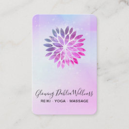 *~* QR AP2 Mandala Dahlia Pastel Blue Pink Ombre Visitekaartje