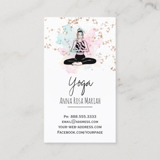 ** QR AP33 Regenboog Spirituele Chakra Yoga Visitekaartje (Achterkant)