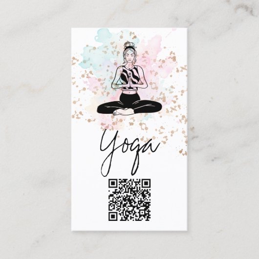 ** QR AP33 Regenboog Spirituele Chakra Yoga Visitekaartje (Voorkant)