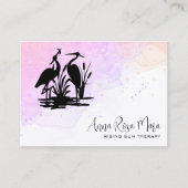 *~* QR AP46 Elegant Eedal Beach Marsh Heron Visitekaartje (Voorkant)