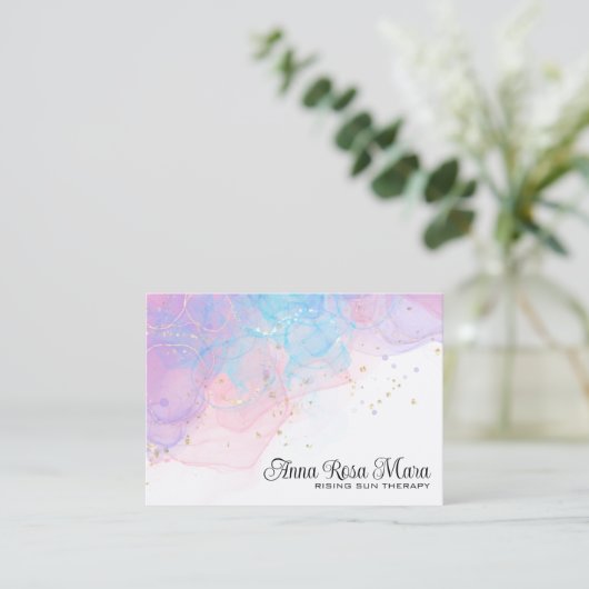 *~* QR AP46 Elegant Eedal Magical Glitter Logo Visitekaartje (Staand voorkant)