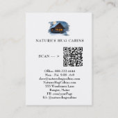 *~* QR AP49 Winter Sneeuwrijke rustieke Cabin Cott Visitekaartje (Achterkant)