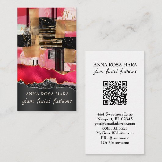 *~* QR AP5 Glam Punk Luxe 5  Fashion Bold Beauty  Visitekaartje (Voorkant / Achterkant)