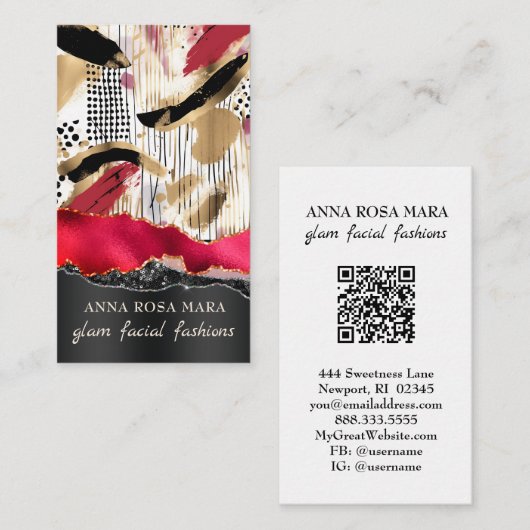 *~* QR AP5 Glam Punk Luxe 8 Fashion Bold Beauty  Visitekaartje (Voorkant / Achterkant)