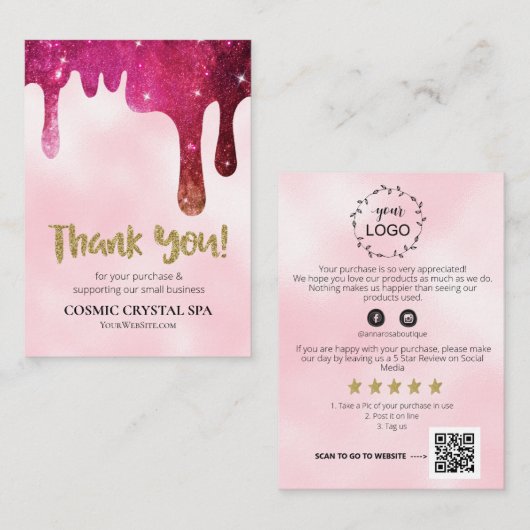 *~* QR -AP8 COSMIC DRIP DANK U Review Informatiekaartje (Voorkant / Achterkant)