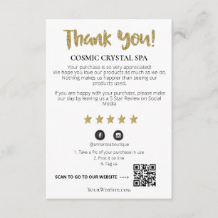 *~* QR AP8 DANK U Gold Star Review Tarot Informatiekaartje